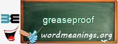 WordMeaning blackboard for greaseproof